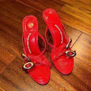 Alexander Wang Vibrant Red Strappy Heels